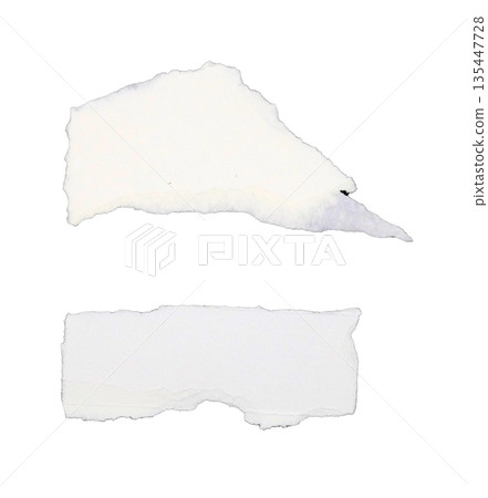 Brown kraft paper torn into pieces isolated on white background Brown kraft paper torn into pieces isolated on white background 135447728