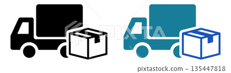 Logistics icon for delivering goods by truck Logistics icon for delivering goods by truck 135447818