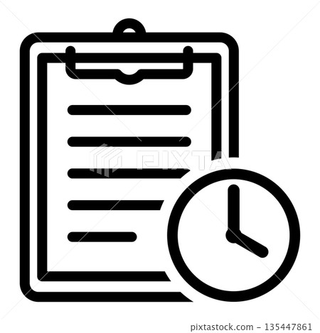 帶有時鐘的剪貼簿文檔圖標，表示截止日期 135447861