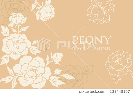 Elegant peony flower background frame Elegant peony flower background frame 135448107