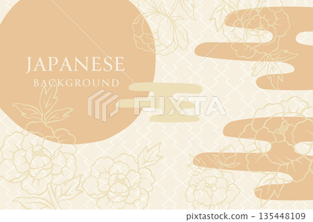 Elegant peony flower background frame Elegant peony flower background frame 135448109