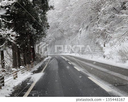 Snowy road Snowy road 135448167
