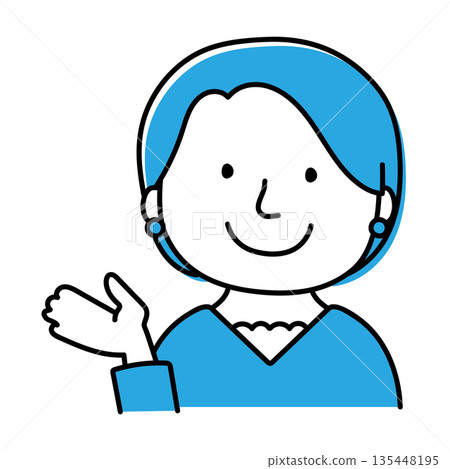 一位身上有穿孔的女士正在指路。 一位身上有穿孔的女士正在指路。 135448195