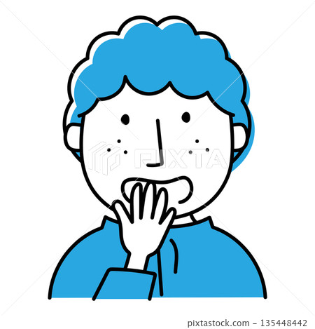 Surprised man with natural curls 135448442