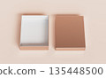 Elegant Empty Rose Gold Packaging Box Mock up. 3D Rendering. 135448500