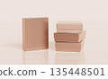 Elegant Empty Rose Gold Packaging Box Mock up. 3D Rendering. 135448501