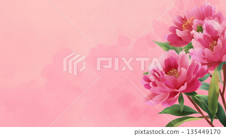 Colorful flowers on a soft pink background creating a vibrant and cheerful scene in springtime Colorful flowers on a soft pink background creating a vibrant and cheerful scene in springtime 135449170