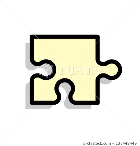 Simple jigsaw puzzle illustration - problem solving and business concept Simple jigsaw puzzle illustration - problem solving and business concept 135449449