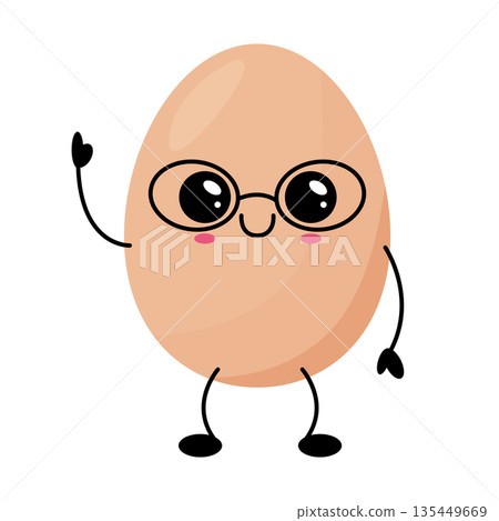 Cute kawaii egg character illustration Cute kawaii egg character illustration 135449669