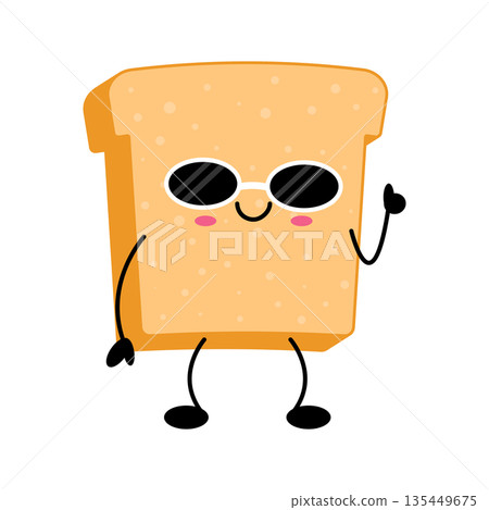 Cool kawaii toast bread character 135449675