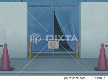 Construction site no entry background illustration Construction site no entry background illustration 135449814