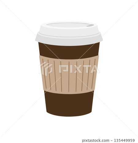 紙杯熱飲圖示插圖 紙杯熱飲圖示插圖 135449959