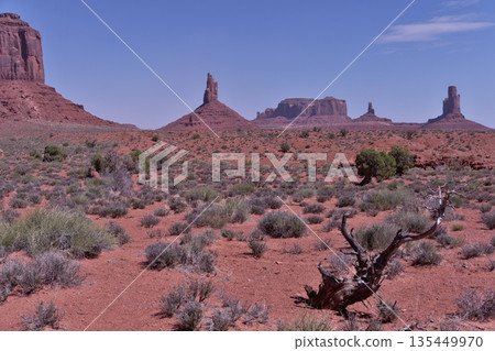 Briam's Tomb and Sentinel Mesa, north of the 5km Wildcat Trail in Monument Valley 135449970