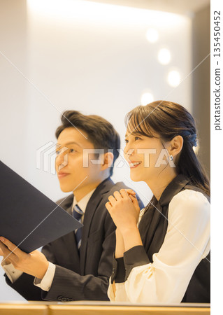 Couple in a hotel restaurant 135450452