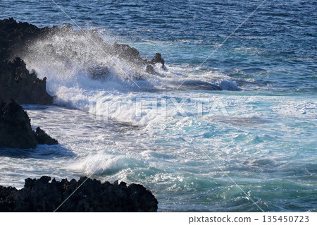 Raging waves at Cape Zanpa 135450723