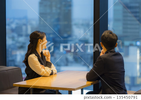 Couple in a hotel restaurant Couple in a hotel restaurant 135450791
