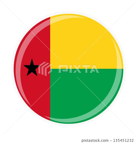 Guinea Bissau national round circle flag emblem official icon 135451232