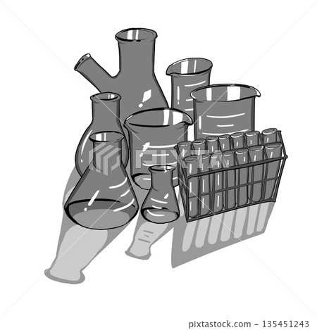 A collection of various glass laboratory equipment A collection of various glass laboratory equipment 135451243