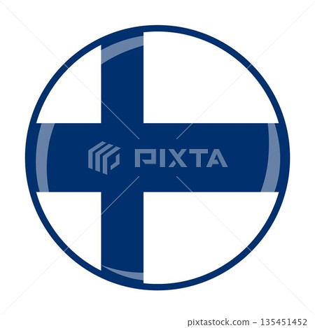 Finland national round circle flag emblem official icon Finland national round circle flag emblem official icon 135451452