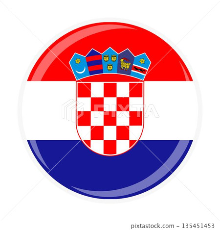 Croatia national round circle flag emblem official icon Croatia national round circle flag emblem official icon 135451453