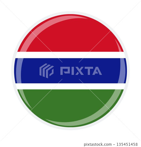 Gambia national round circle flag emblem official icon 135451458