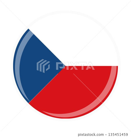 Czech national round circle flag emblem official icon 135451459