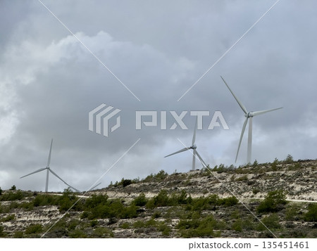Alternative types of electricity generation, wind power generation. Electricity production system from natural sources, renewable energy. Alternative types of electricity generation, wind power generation. Electricity production system from natural sources, renewable energy. 135451461