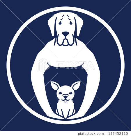 家族徽章風格圖示 大丹犬 吉娃娃犬 日本紋章 家族徽章風格圖示 大丹犬 吉娃娃犬 日本紋章 135452110