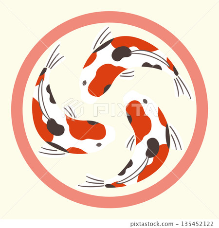 Family crest style icon Fish Nishikigoi Japanese coat of arms Family crest style icon Fish Nishikigoi Japanese coat of arms 135452122