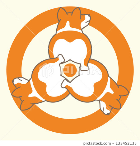 家族徽章風格圖示 威爾斯柯基犬 柯基犬 日本紋章 家族徽章風格圖示 威爾斯柯基犬 柯基犬 日本紋章 135452133