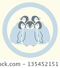 Family crest style icon Bird Emperor penguin chick Japanese coat of arms 135452151