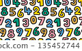 Colorful hand-drawn numbers pop seamless pattern background material 135452744