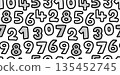 Colorful hand-drawn numbers pop seamless pattern background material 135452745