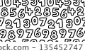 Colorful hand-drawn numbers pop seamless pattern background material 135452747