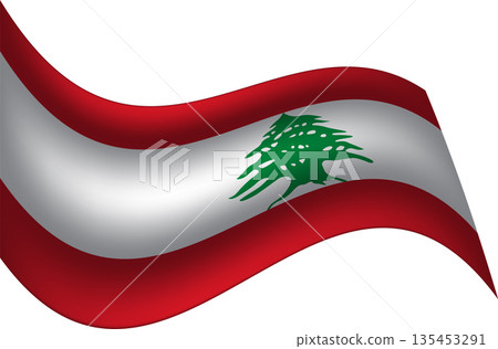 Waving Lebanon Flag Icon: High-Quality Lebanese National Symbol with Green Cedar Tree, Patriotic Red and White Stripes, and Realistic 3D Ripple Effect Waving Lebanon Flag Icon: High-Quality Lebanese National Symbol with Green Cedar Tree, Patriotic Red and White Stripes, and Realistic 3D Ripple Effect 135453291