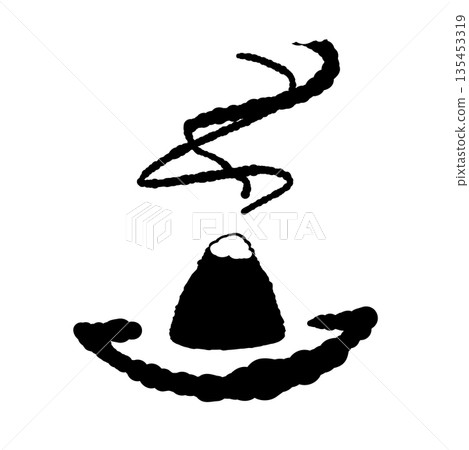 Aroma and fragrance hand-drawn monochrome illustration material set (essential oils, incense, patterns, etc.) 135453319