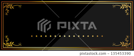 Luxurious leaf banner background in black and gold Luxurious leaf banner background in black and gold 135453390