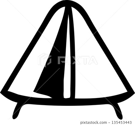 Minimalist Camping Tent Icon: Simple Outdoor Shelter Outline, Hand-Drawn Style Teepee Symbol for Adventure Travel, Hiking, and Tourism Graphic Design Minimalist Camping Tent Icon: Simple Outdoor Shelter Outline, Hand-Drawn Style Teepee Symbol for Adventure Travel, Hiking, and Tourism Graphic Design 135453443