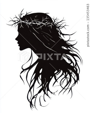Silhouette of a gothic woman 135453463