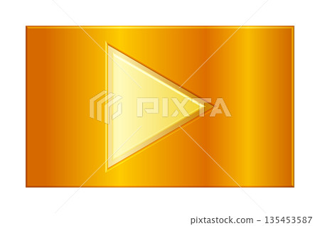 Golden Metallic Play Button: Glossy 3D Video Start Icon, Premium Media Player Graphic for Streaming Services, Digital Content, and UI Design Golden Metallic Play Button: Glossy 3D Video Start Icon, Premium Media Player Graphic for Streaming Services, Digital Content, and UI Design 135453587