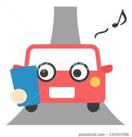 Distracted driving/distracted driving | Cute flat illustrations 135453766