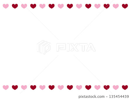 可愛的愛心簡約框 135454439