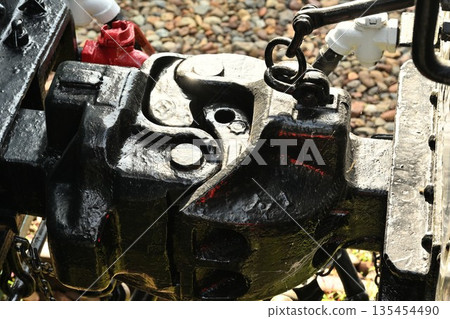 The connecting part between train cars The connecting part between train cars 135454490