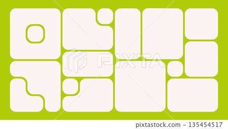 Trendy Bento Grid Vector Template With Right Angles And Brick-Style Panels. Geometric Brutal Shapes In Different Sizes For Web Layouts And Modern Web Design, Social Media And Collages Trendy Bento Grid Vector Template With Right Angles And Brick-Style Panels. Geometric Brutal Shapes In Different Sizes For Web Layouts And Modern Web Design, Social Media And Collages 135454517