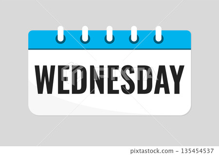 Vector template icon page calendar - day Wednesday Vector template icon page calendar - day Wednesday 135454537