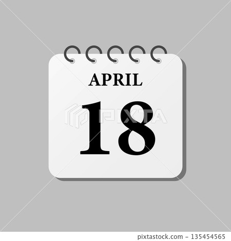 Icon page calendar day - 18 April 135454565