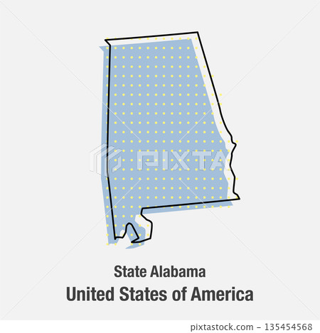 Vector map of Alabama state from dots, the USA Vector map of Alabama state from dots, the USA 135454568