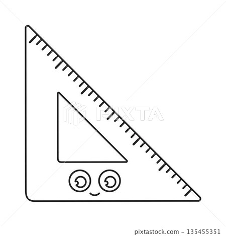 outline triangular ruler isolated outline triangular ruler isolated 135455351