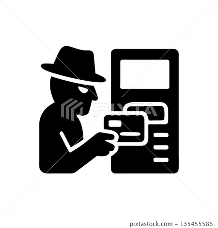 ATM Financial Fraud Icon ATM Financial Fraud Icon 135455586