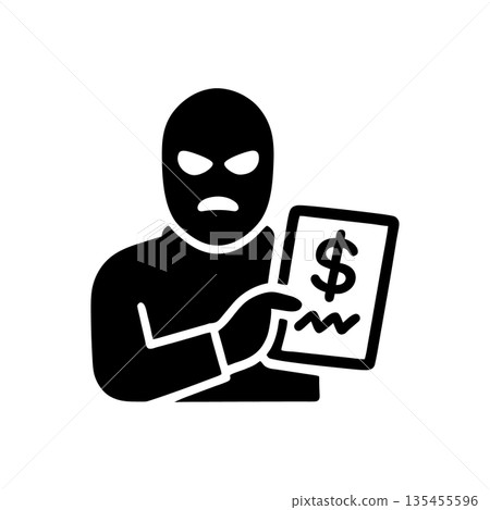 Financial Extortion Ransom Icon Financial Extortion Ransom Icon 135455596